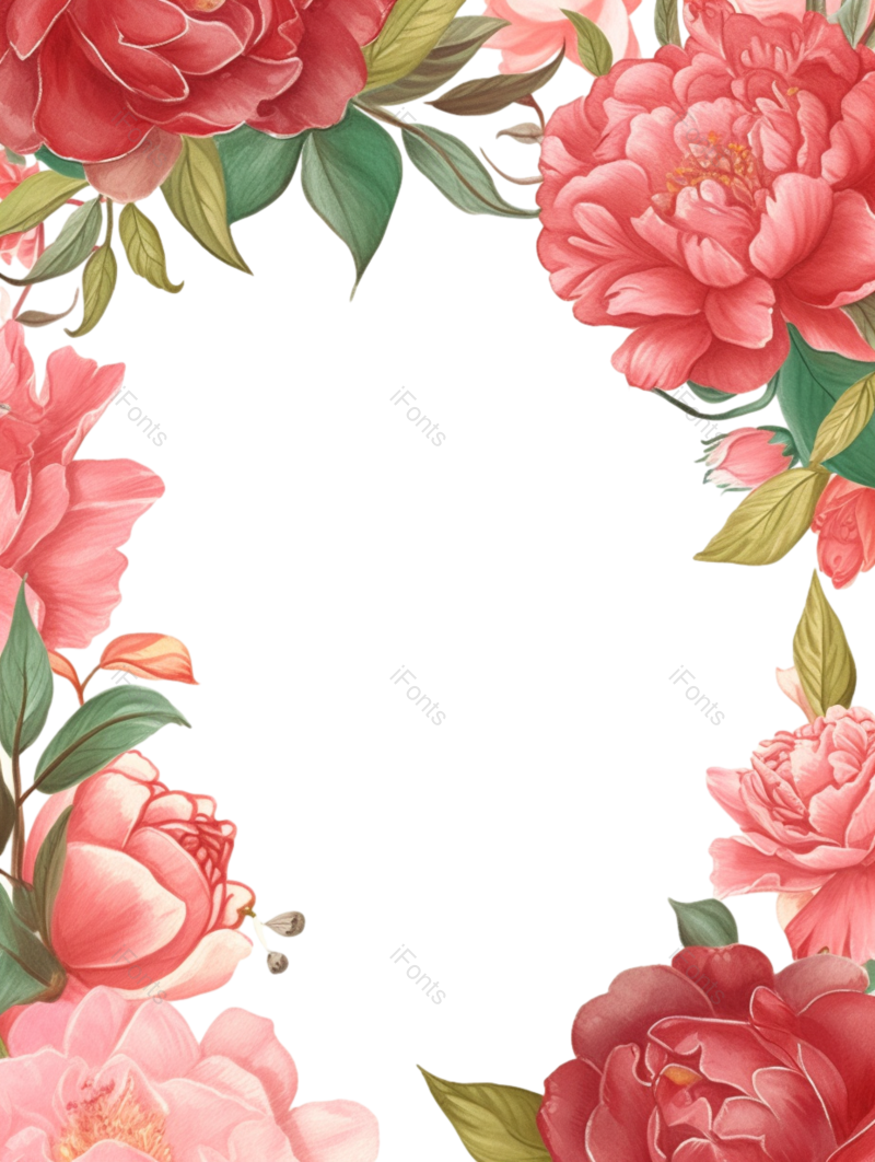 花边素材图片,花朵素材元素,母亲节素材PNG,花边框免抠素材